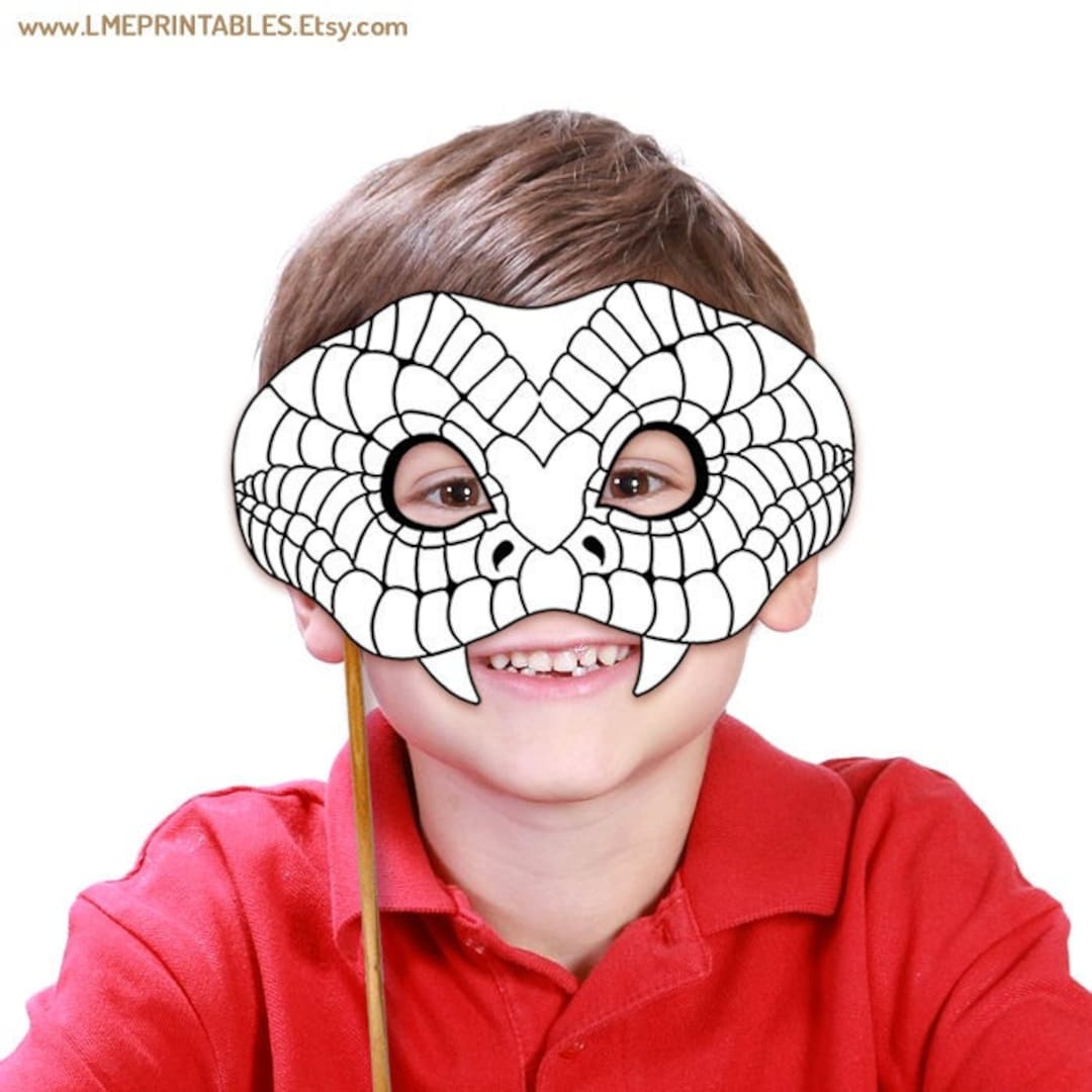 Snake Coloring Mask DIY Printable Halloween Costume Reptile Funny Party ...