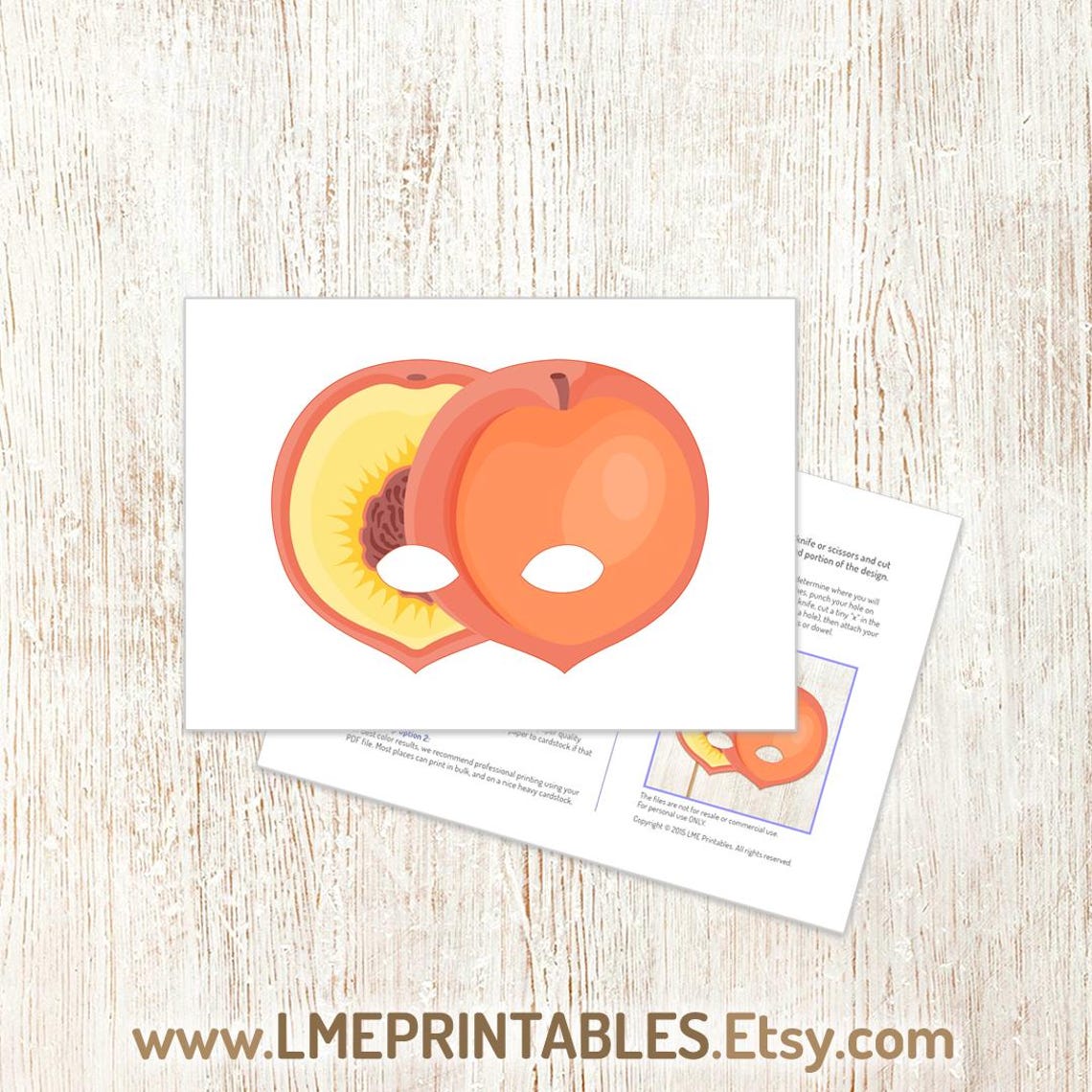 Peach Mask Printable Fruit Apricot Activity School Halloween Costume ...