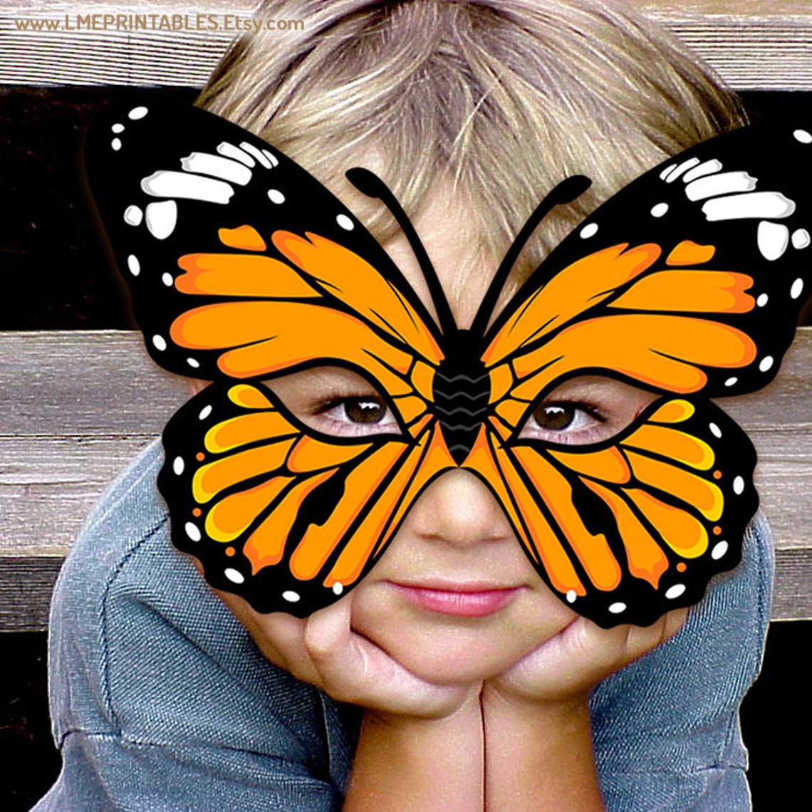 Monarch Butterfly Mask Printable Halloween Costume Animal Etsy