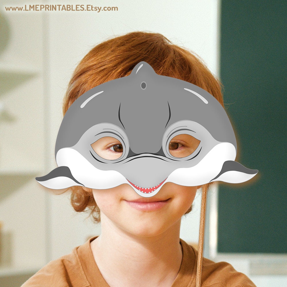 Dolphin Printable Mask Halloween Costume Pool Party Beach Sea Ocean ...