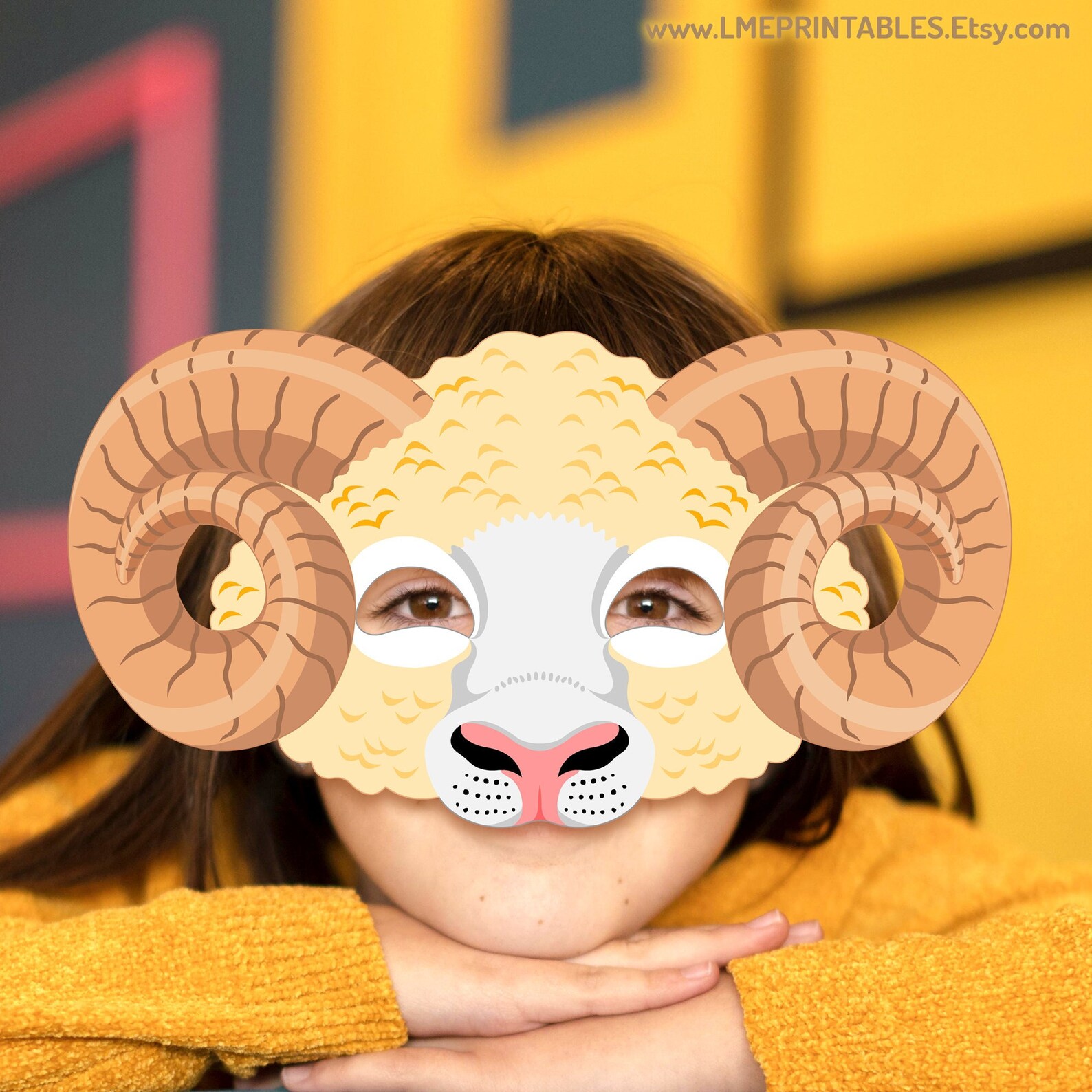 Dorset Sheep Printable Mask Costume Halloween Animal Goat Kid Adult ...
