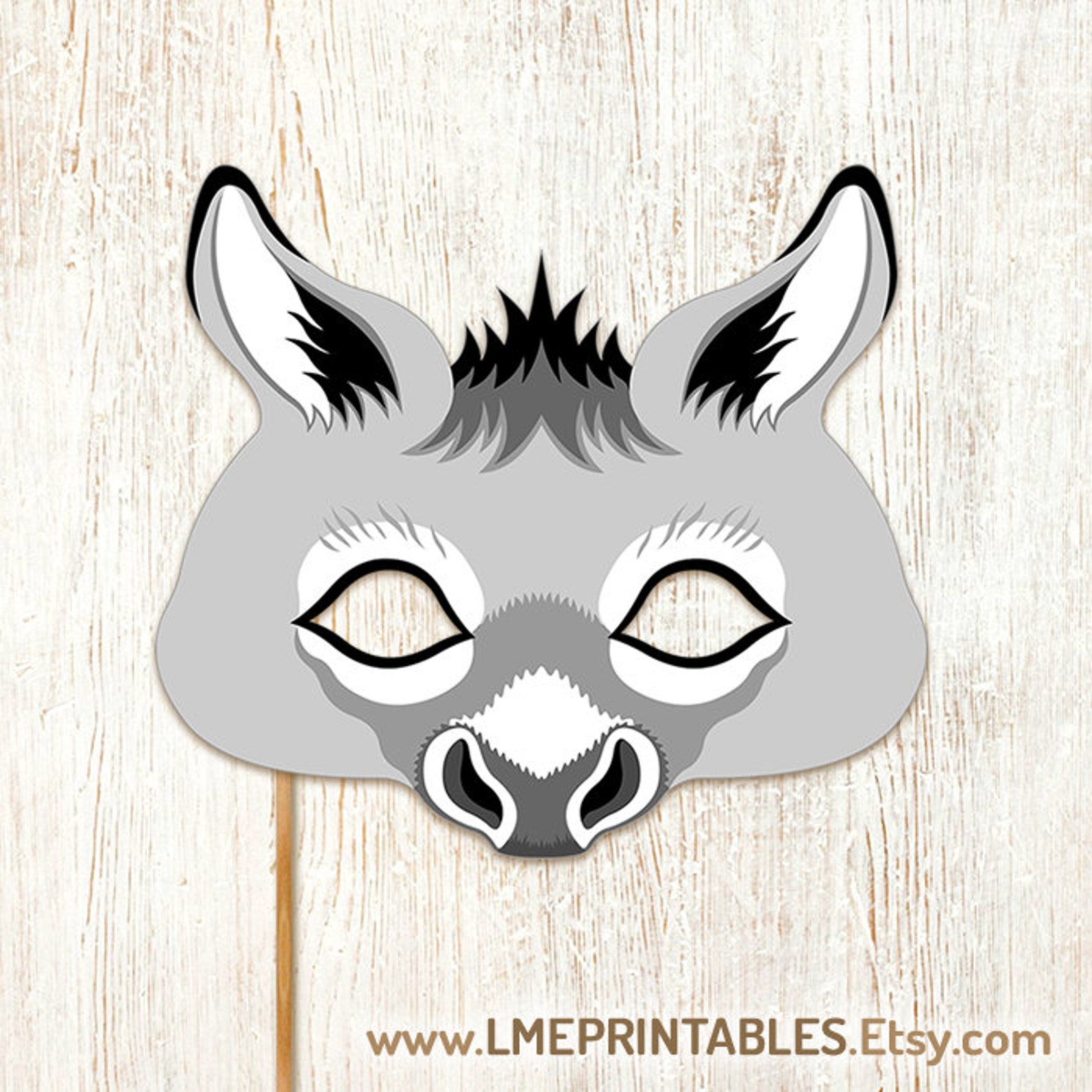 Donkey Printable Mask Template Animal Farm Costume Wild Ass Etsy
