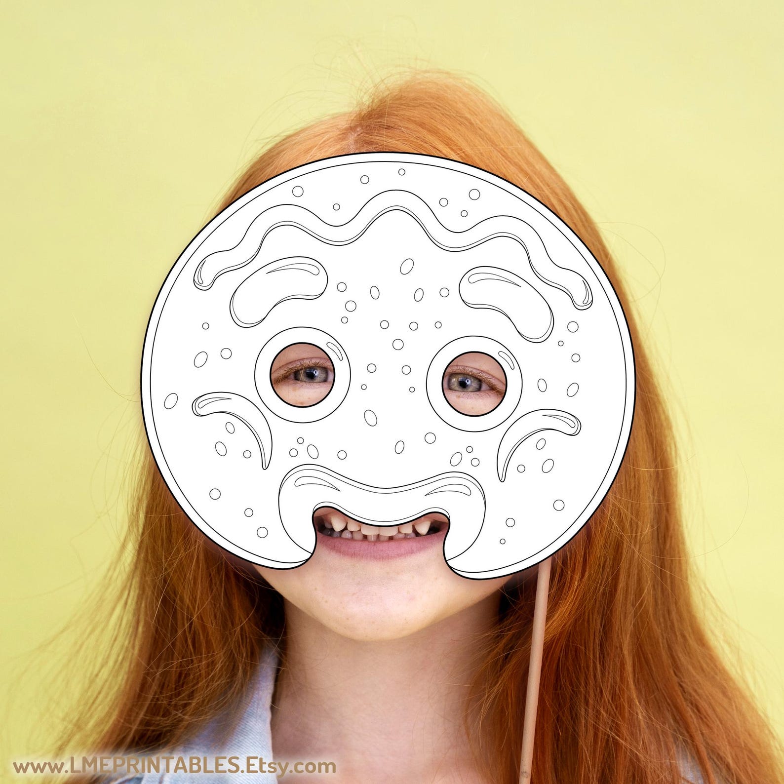 Gingerbread Man Coloring Mask Printable Christmas Cookie Costume Party ...