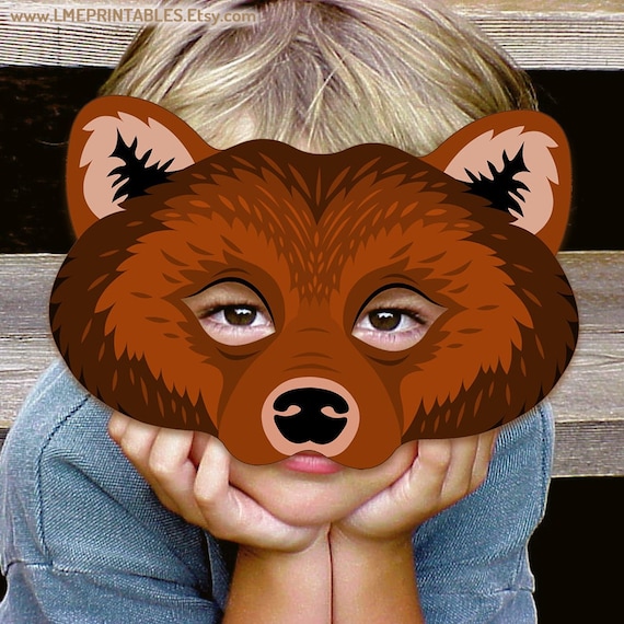 Ours Masque Imprimable Grizzly Bears Brun Halloween Costume Papier Masques  Woodland Animal Photo Booth Fête D'anniversaire Jeu Enfant Adulte Contes -   France