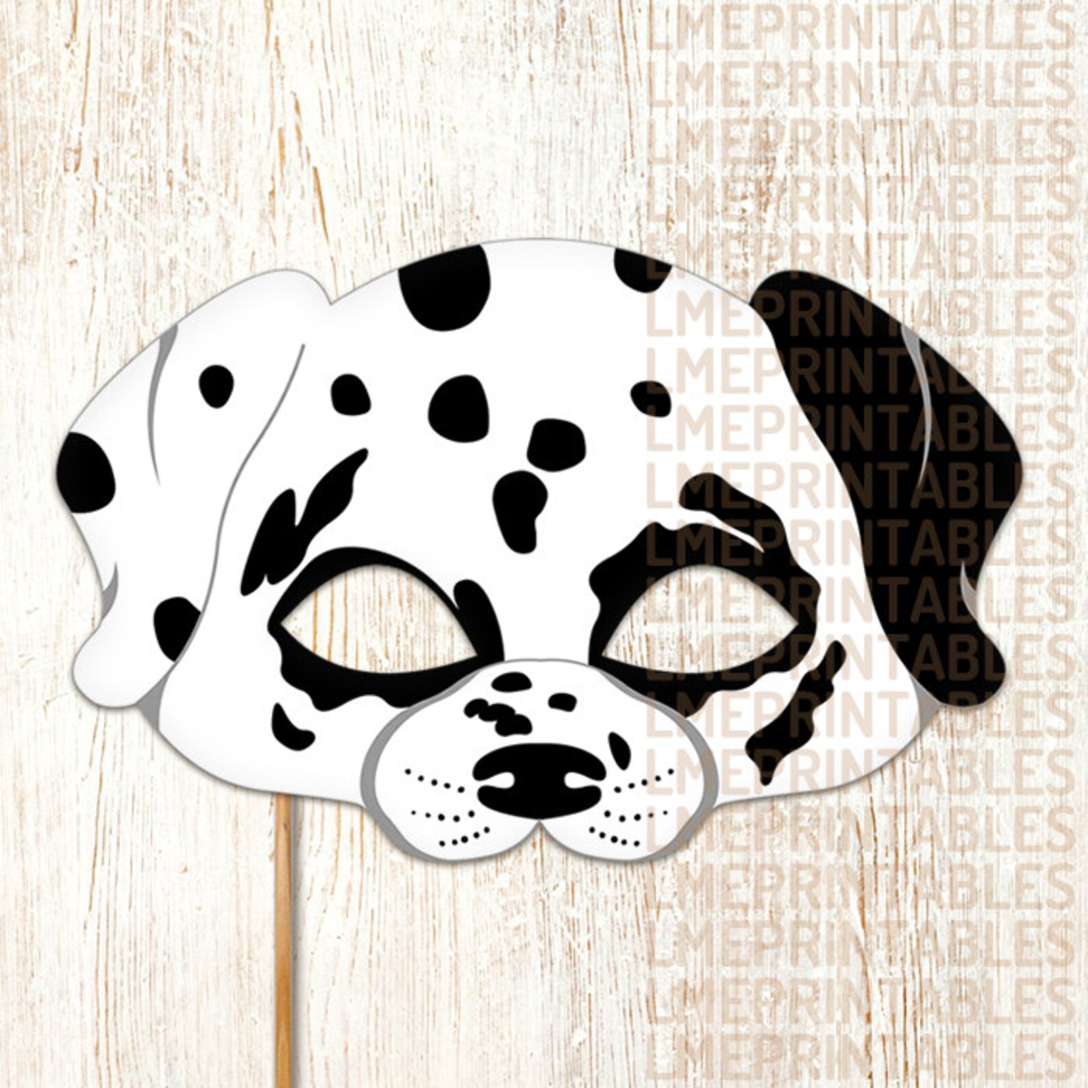 Dalmatian Dog Mask Printable Animal Childrens Halloween Masks | Etsy