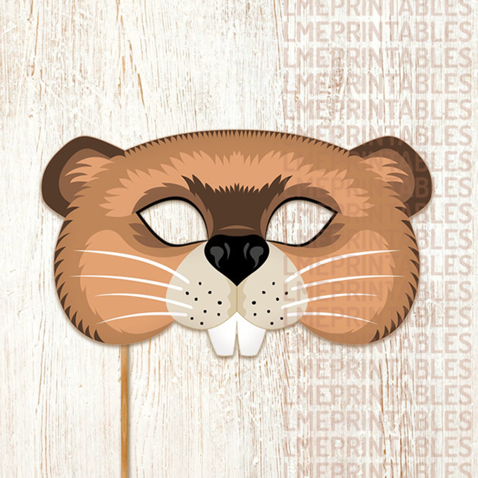 Beaver Printable Mask Castor Rodent DIY Animal Masks Booth Etsy
