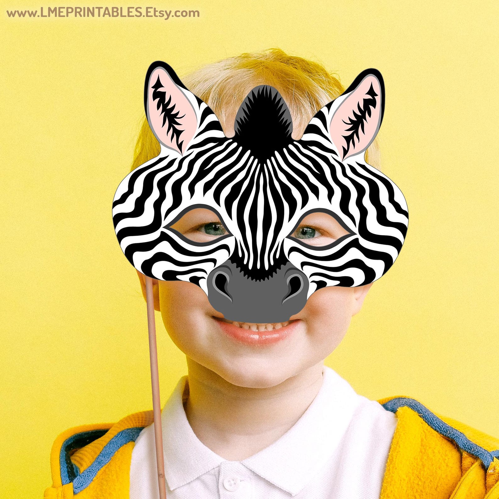 Zebra Mask Printable Animal Halloween Costume Party Favor Safari Jungle ...