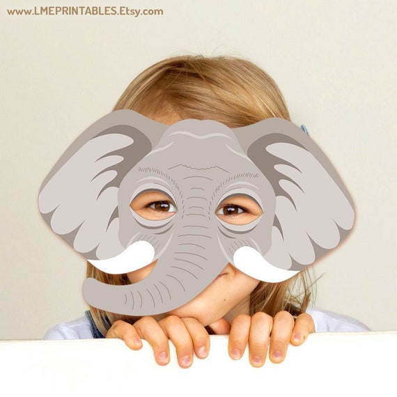 Elephant Mask Printable Halloween Costume for Kids Adult Gray Etsy India