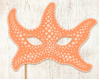 Maschera stampabile a forma di stella marina, costume di carnevale
