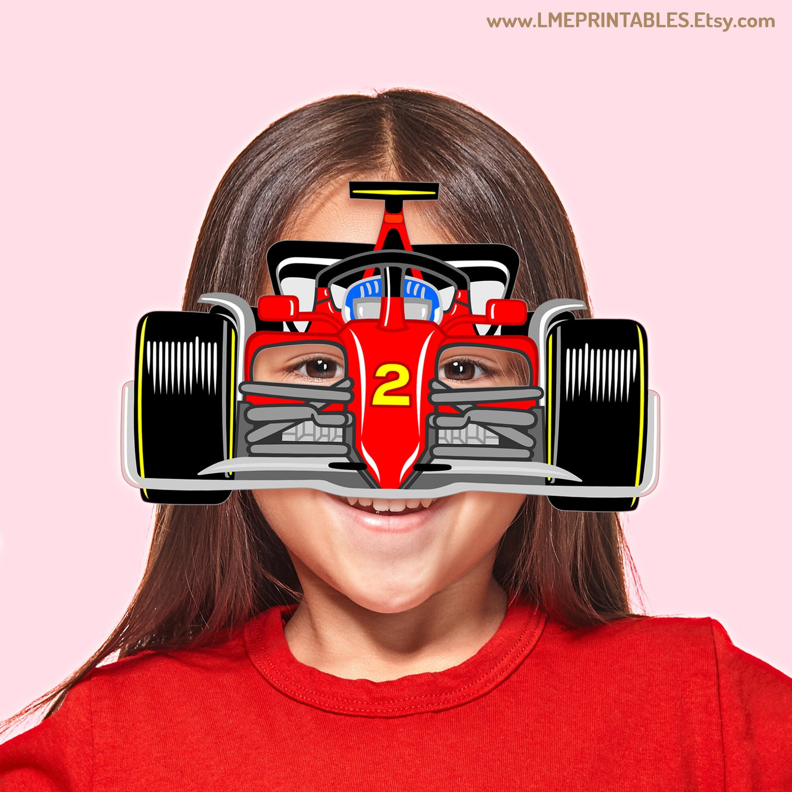 Race Car Mask Printable Formula 1 Carnival Costume Birthday Party Favor ...