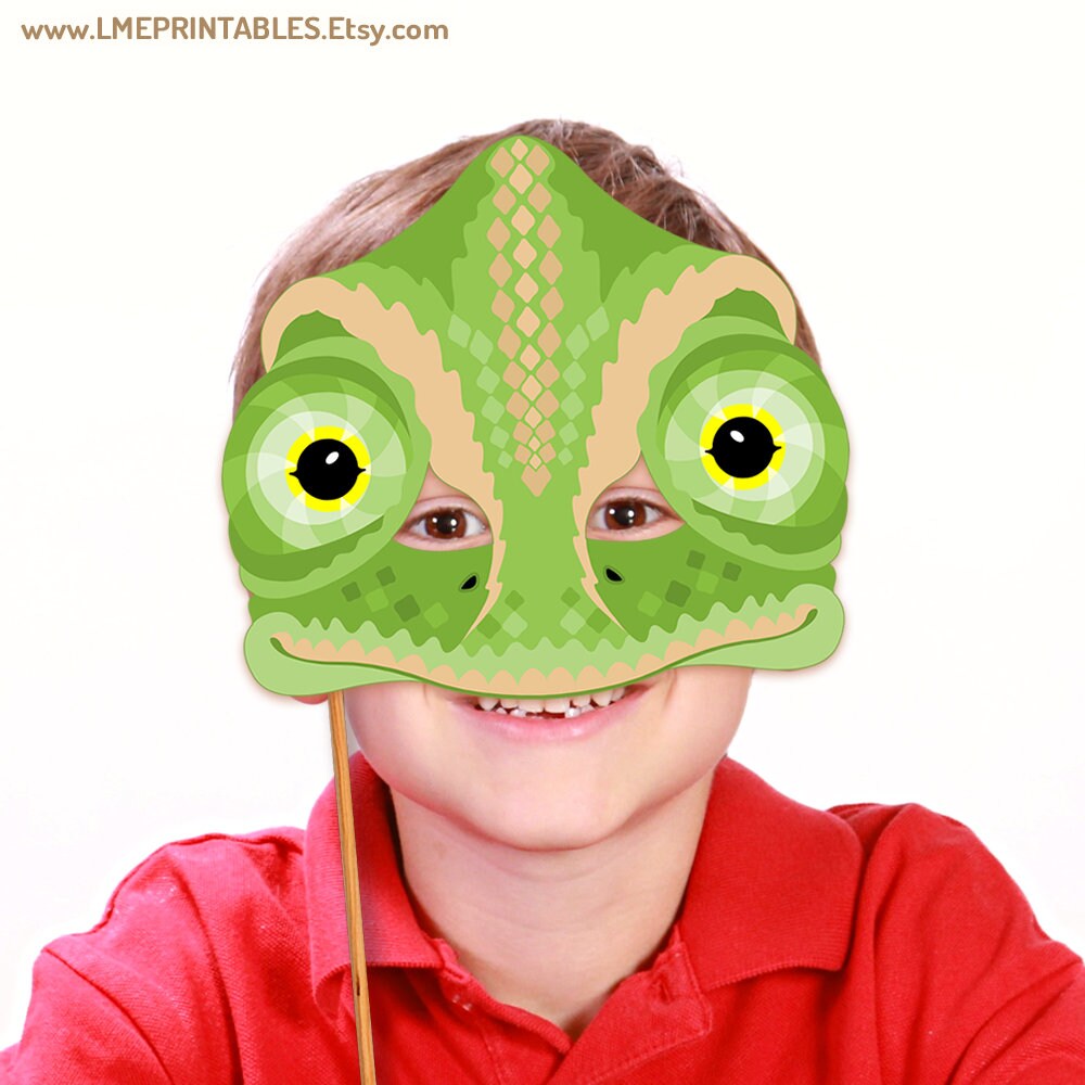 Chameleon Printable Mask DIY Halloween Costume Reptile Lizard - Etsy