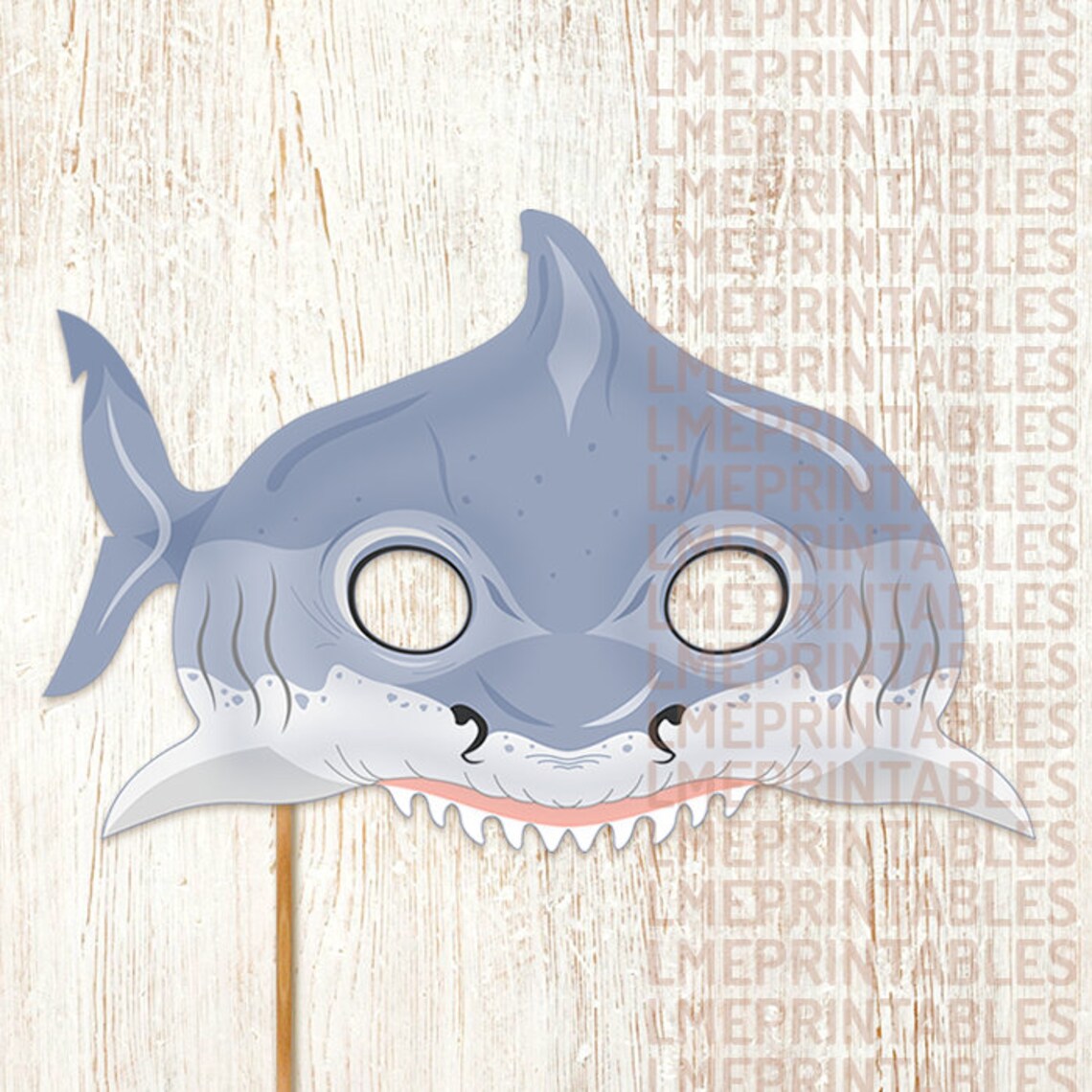 Shark Printable Mask Fish Pool Party Beach Sea Animals Acuatic | Etsy