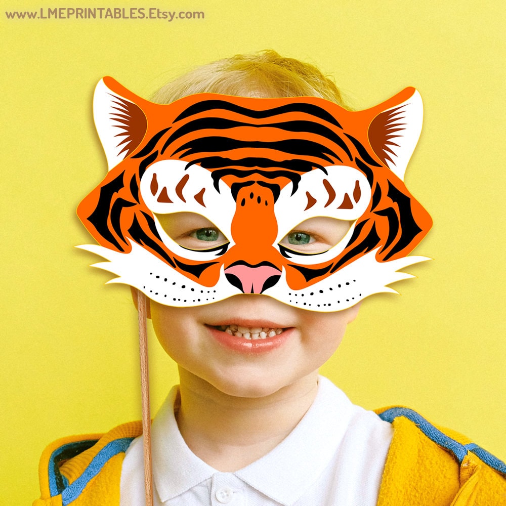 Tiger Mask Printable Halloween Costume Animal Masks Jungle Safari Party ...