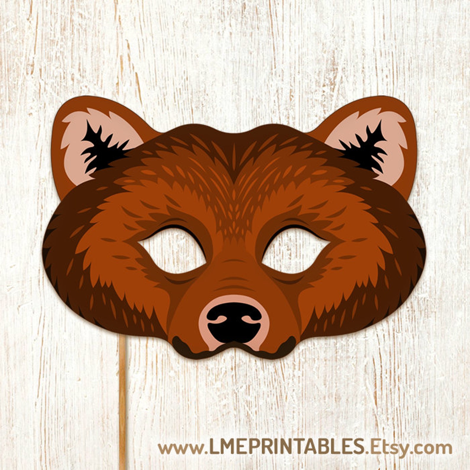 Bear Printable Mask Grizzly Bears Brown Storytelling Masks DIY | Etsy