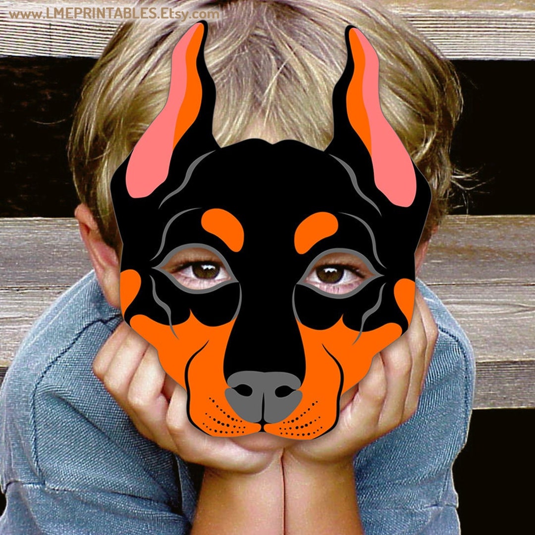 Doberman Dog Mask Printable Masks Pet Costume Pinscher Dog - Etsy
