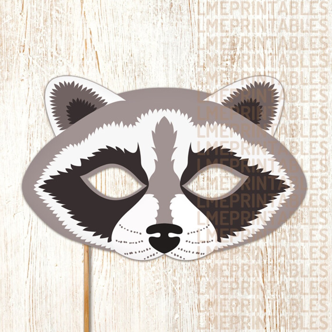 Raccoon Mask Printable Animal Masks Woodland Animals Childrens | Etsy