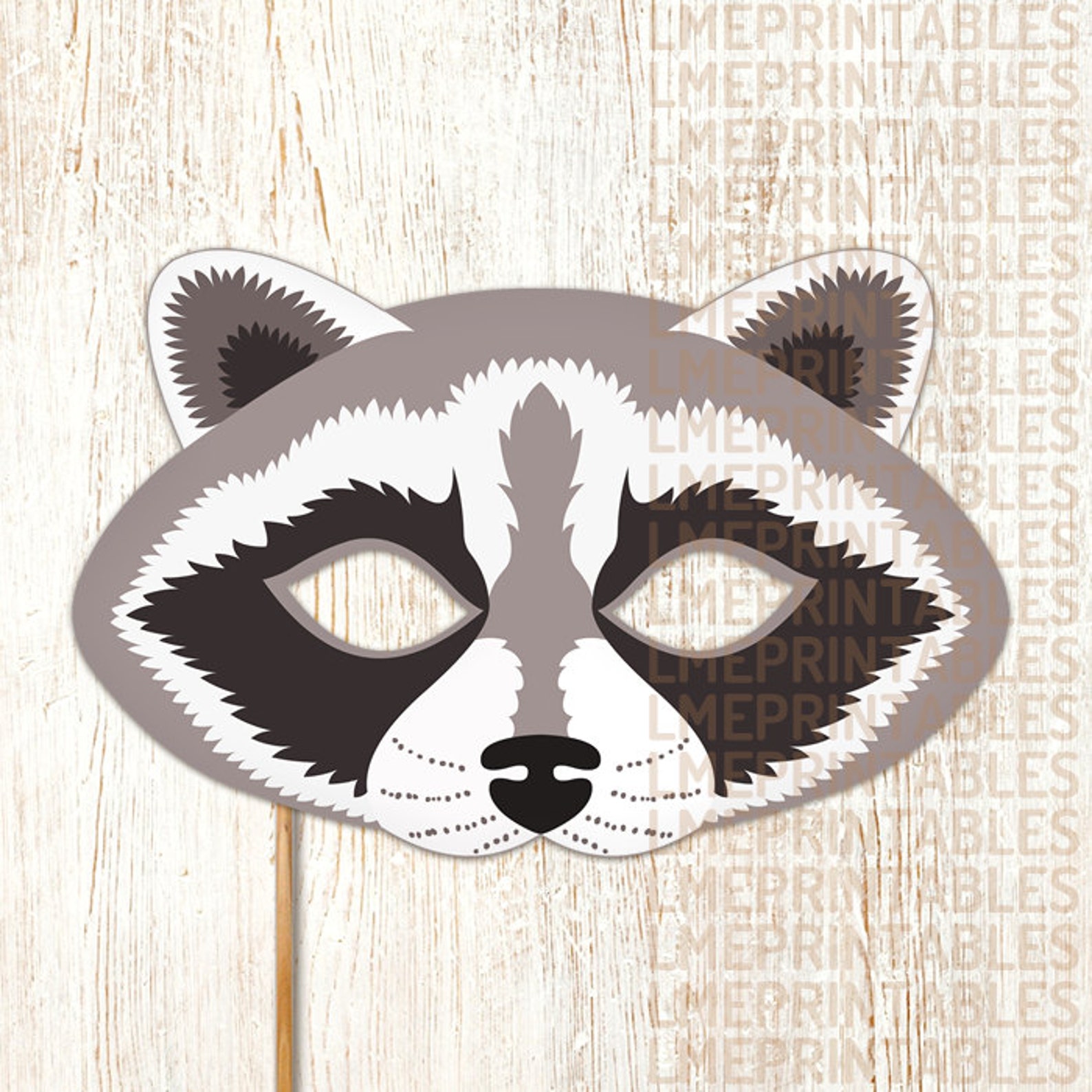 Raccoon Mask Printable Animal Masks Woodland Animals Childrens Etsy