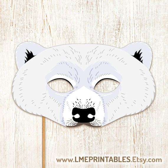 Maschera di orso polare Costume stampabile Halloween Orso di ghiaccio  bianco Maschere di animali Compleanno Bambino Adulto Photo Booth Prop Party  Game Favore Ghiacciaio artico -  Italia