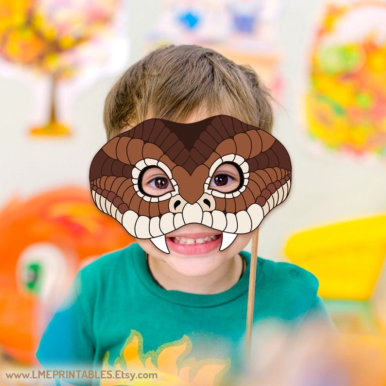 Snake Printable Mask DIY Costume Halloween Reptile Brown - Etsy