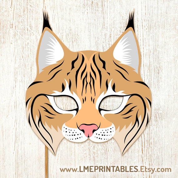 Lynx Printable Masks Halloween Children Jungle Etsy