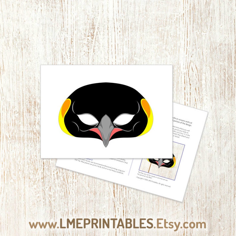 Emperor Penguin Mask Printable Halloween Paper Mask Bird Costume