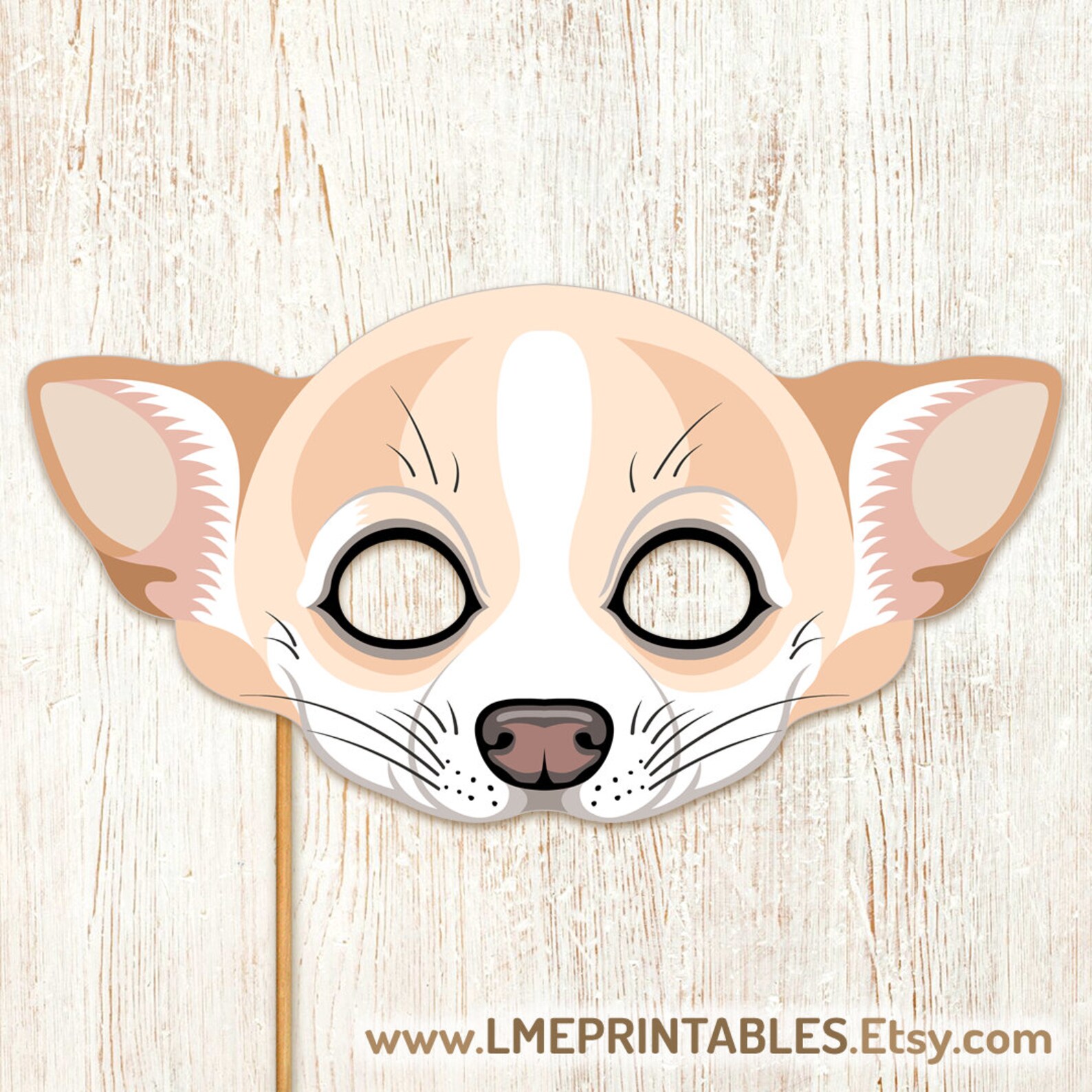 Chihuahua Dog Mask Printable Costume Puppy Animal Halloween Paper Craft Pet Masks Pattern ...