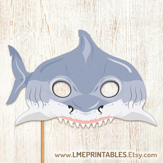 サメのプリントマスク ハロウィンコスチューム 子供 大人 魚 プール