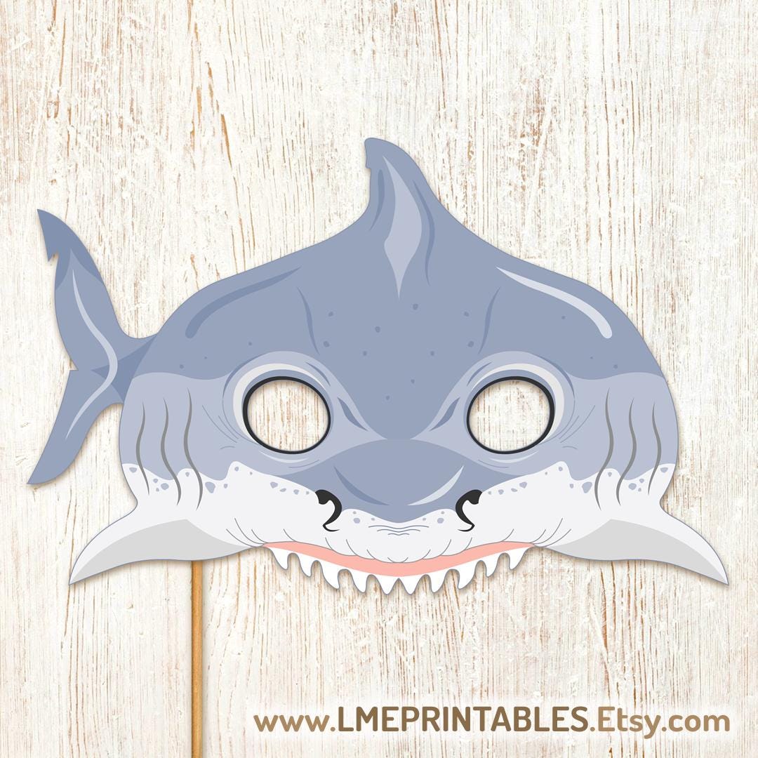 サメのプリントマスク ハロウィンコスチューム 子供 大人 魚 プール