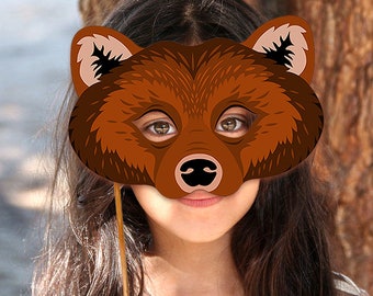 Adults Brown Bear Jungle Animal Wild Carnival Fancy Dress Costume Outfit Mask Adults Brown Bear Jungle Animal Wild Carnival Fancy Dress Costume Outfit Mask