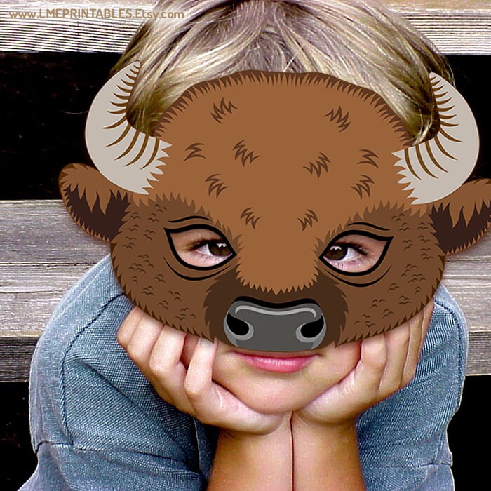 Bison Mask Printable PDF Buffalo Halloween Costume Animal Etsy Canada