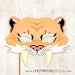 Smilodon Mask Printable Halloween Costume Sabertooth Tiger Prehistoric Animal Ice Age Saber ...