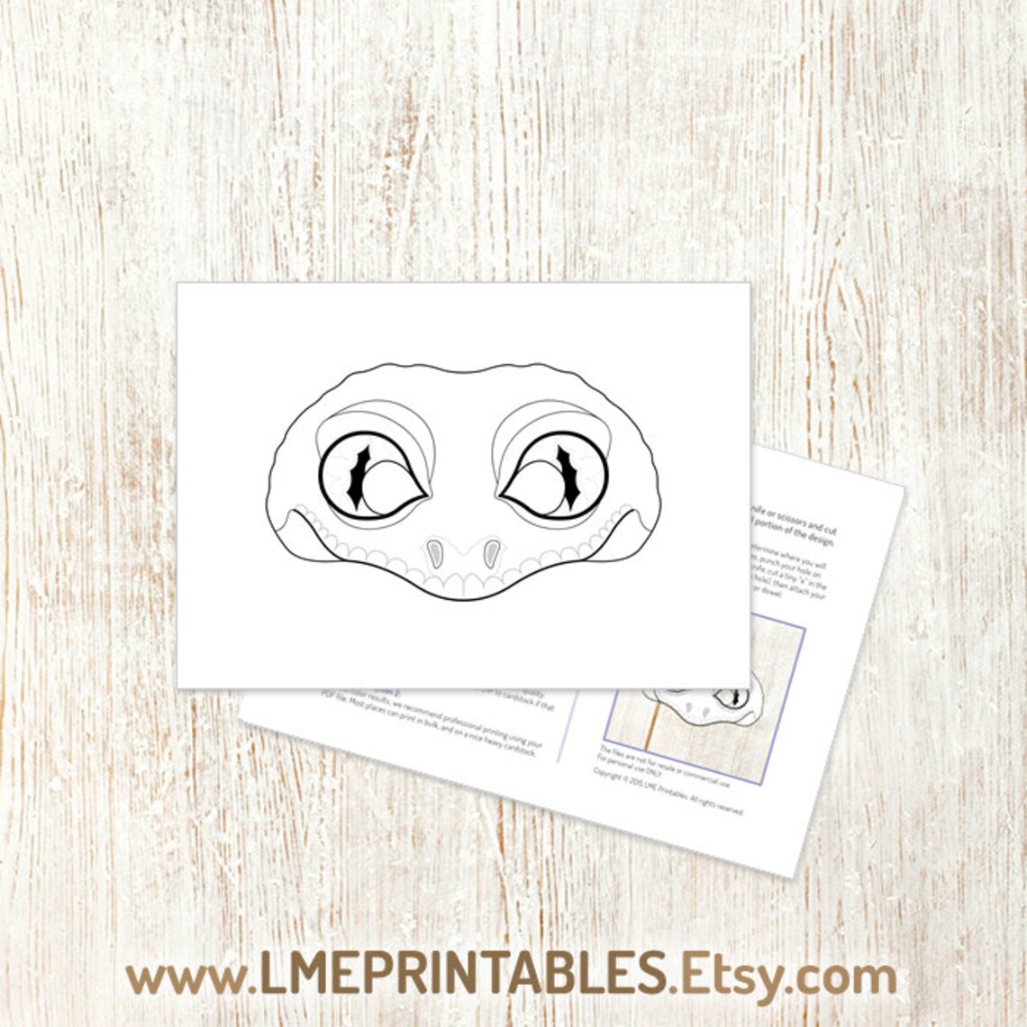 Halloween Reptile Coloring Mask Printable Lizard Salamander DIY Gecko ...