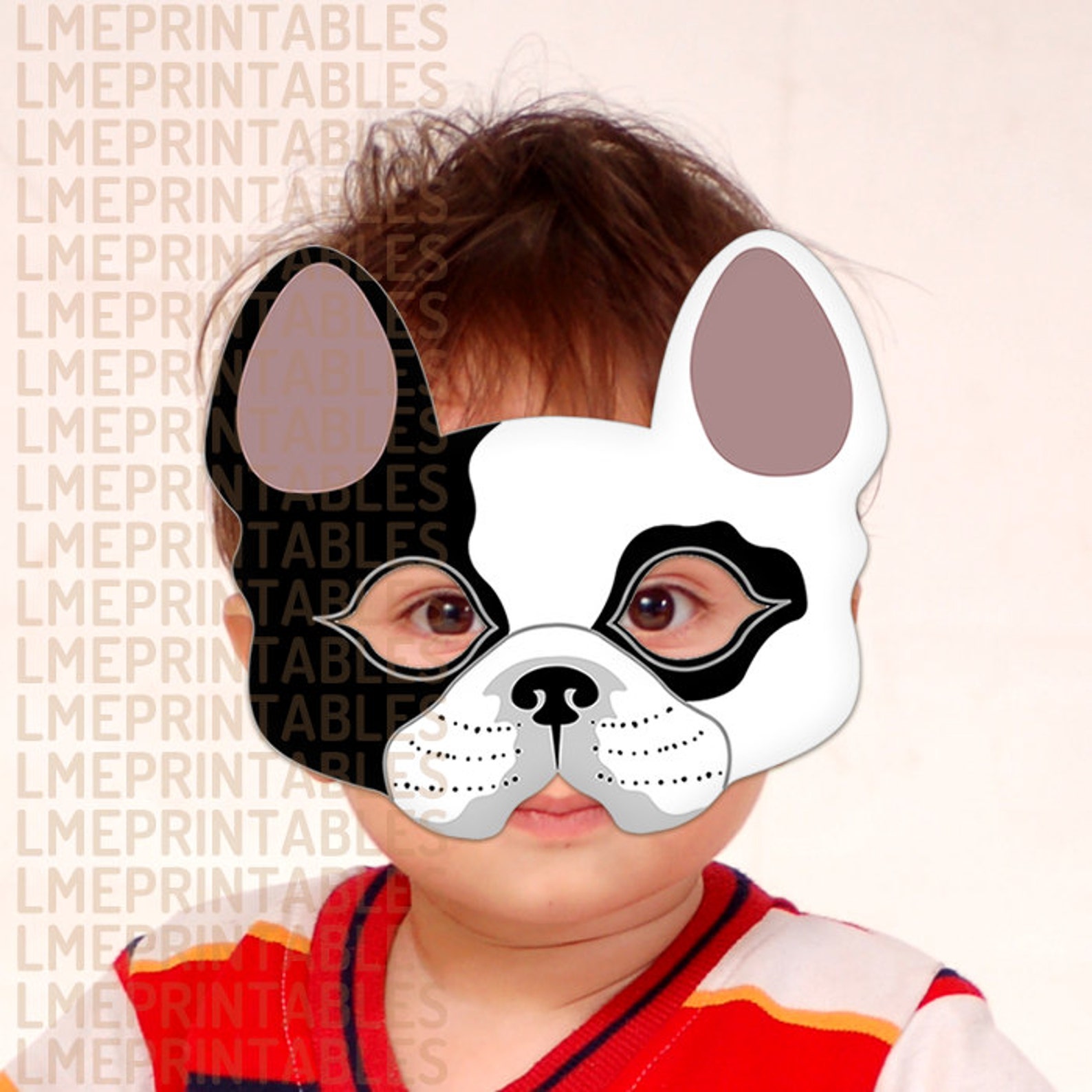 Dog Mask French Bulldog Boston Terrier Printable Animal Etsy