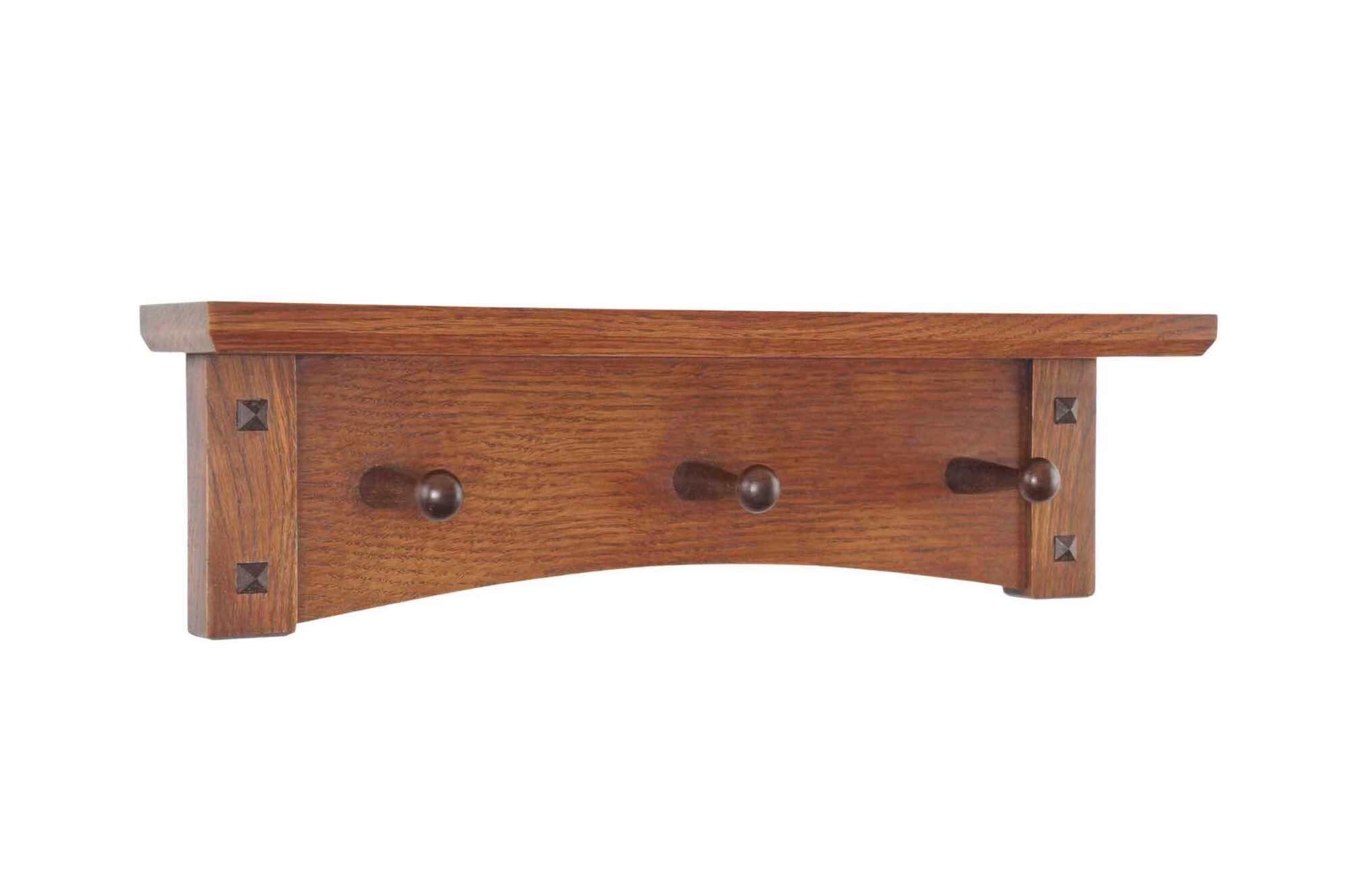 Peg Rail With Shelf Arched Mission Craftsman Style With Black Etsy