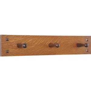 Peg Rack Rail Narrow Mission Style with Black Walnut Pegs 18-48&quot; Wide, Shaker Peg Rack, Peg Rail, Peg Rack,