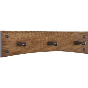 Peg Rack Rail Arched Mission Style with Black Walnut Pegs 18-48&quot; Wide, Shaker Peg Rack, Peg Rail, Peg Rack