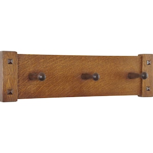Peg Rack Rail Mission Craftsman Style with Black Walnut Pegs 18-48&quot; Wide, Shaker Peg Rack, Peg Rail, Peg Rack