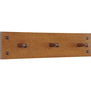 Peg Rack Rail Classic Mission Style with Black Walnut Pegs 18-48&quot; Wide, Shaker Peg Rack, Peg Rail, Peg Rack