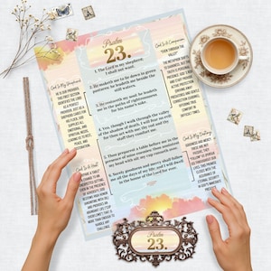 PSALM 23 INFOGRAPHIC Print | Shepherd Scripture Art | Bible Study Guide | Christian Reference Tool | Reference Guide (Digital Download)