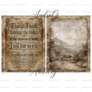 PSALM 23 Printable Journal Kit | Christian Junk Journal Pages | Bible ...