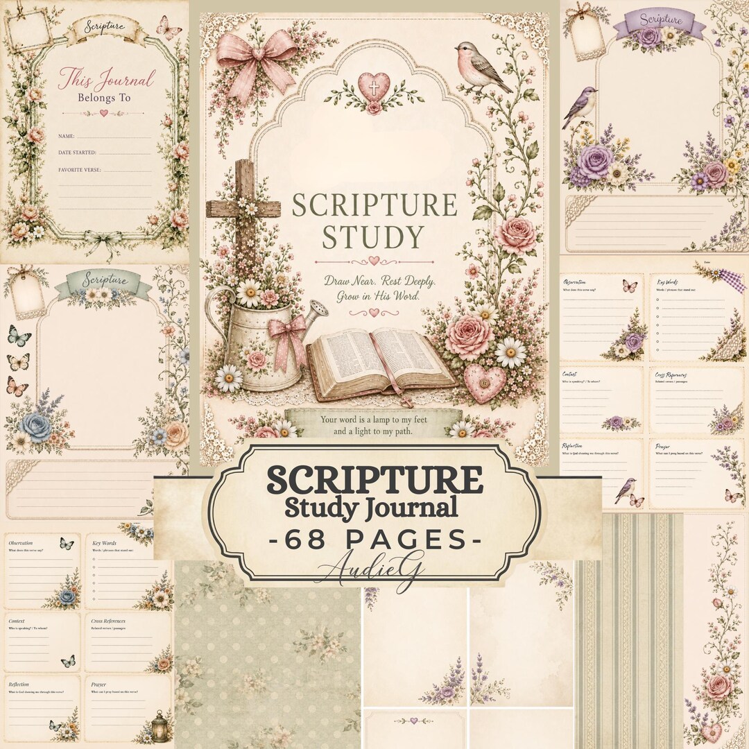 SCRIPTURE STUDY Journal | Verse Mapping Workbook Template | Printable ...