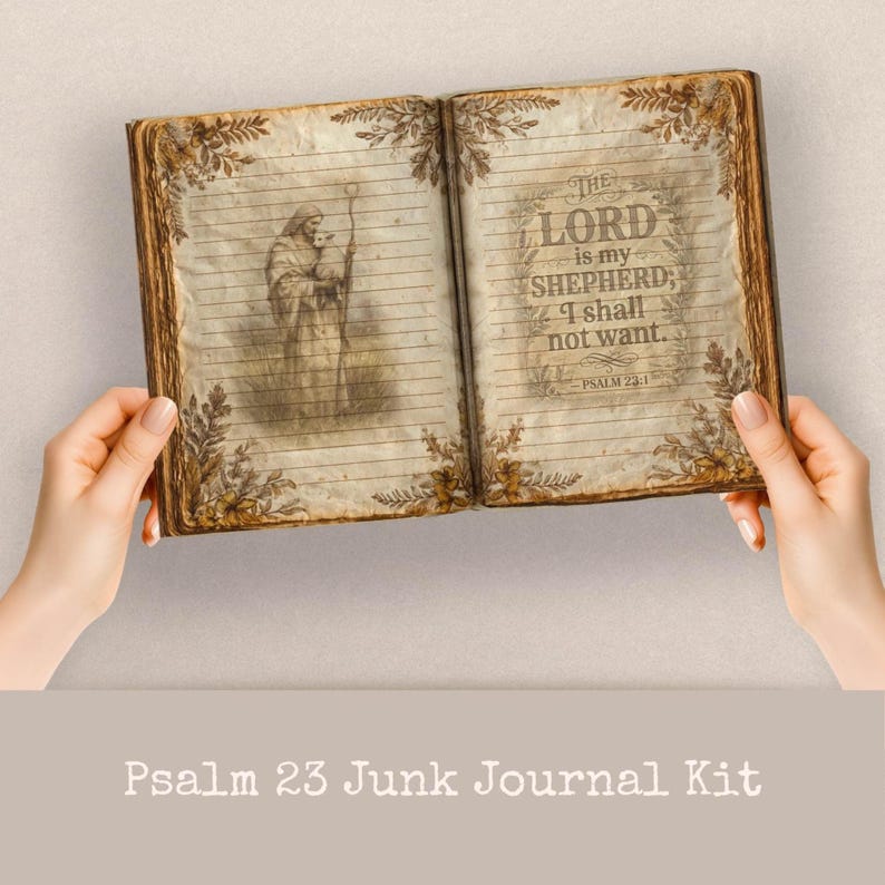 PSALM 23 Printable Journal Kit | Christian Junk Journal Pages | Bible ...