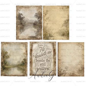 PSALM 23 Printable Journal Kit | Christian Junk Journal Pages | Bible ...