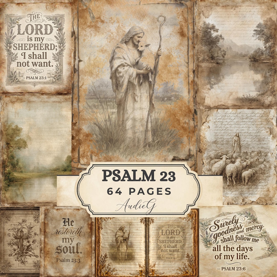 PSALM 23 Printable Journal Kit | Christian Junk Journal Pages | Bible ...