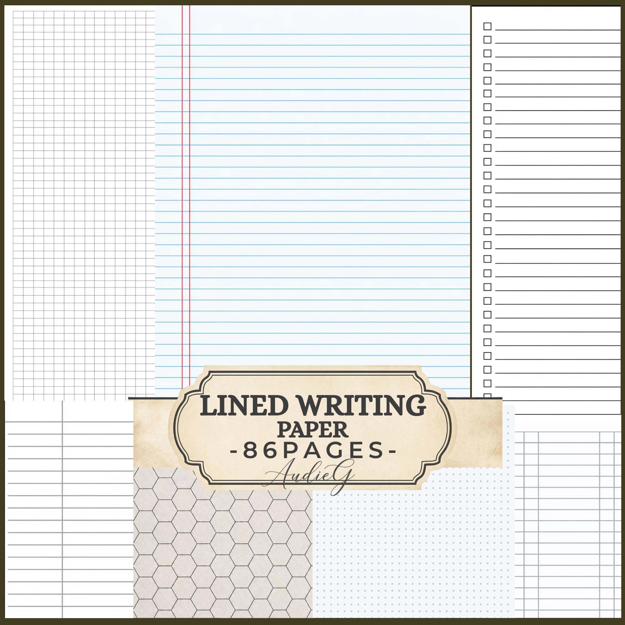 Printable Lined Paper Bundle, Wide Ruled College Ruled, Notebook Paper ...