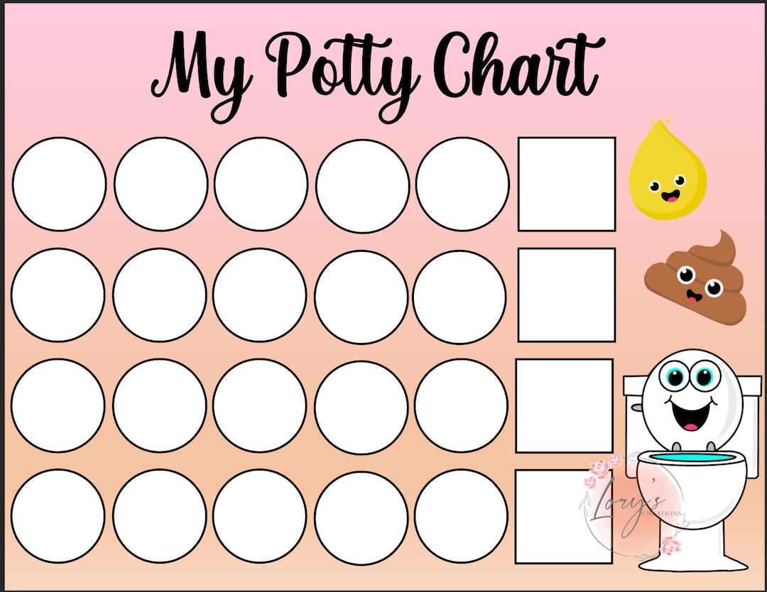 Printable Potty Chart , Potty Chart for Girls , Potty Chart for Boys