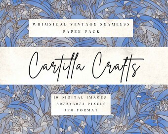 Paquet de papier vintage fantaisiste sans couture pour l'artisanat et le scrapbooking intemporels