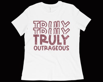 80s Jem "Truly Outrageous" and the Holograms glitter tee the 80s cartoon