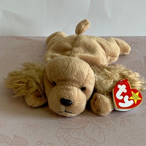 Vintage TY Beanie Baby, TY beanie Baby Dog, TY Beanie Baby Spunky, 1997 Spunky Dog  Beanie Babies doll, Spunky the Cocker Spaniel