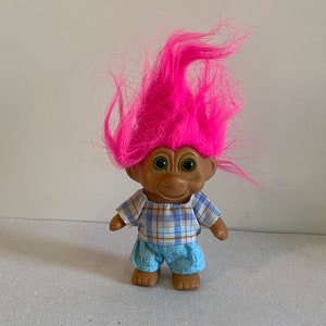 1991 TNT Troll Doll Pink Hair, Vintage pink hair Toll doll, vintage troll doll, Vintage girl troll doll